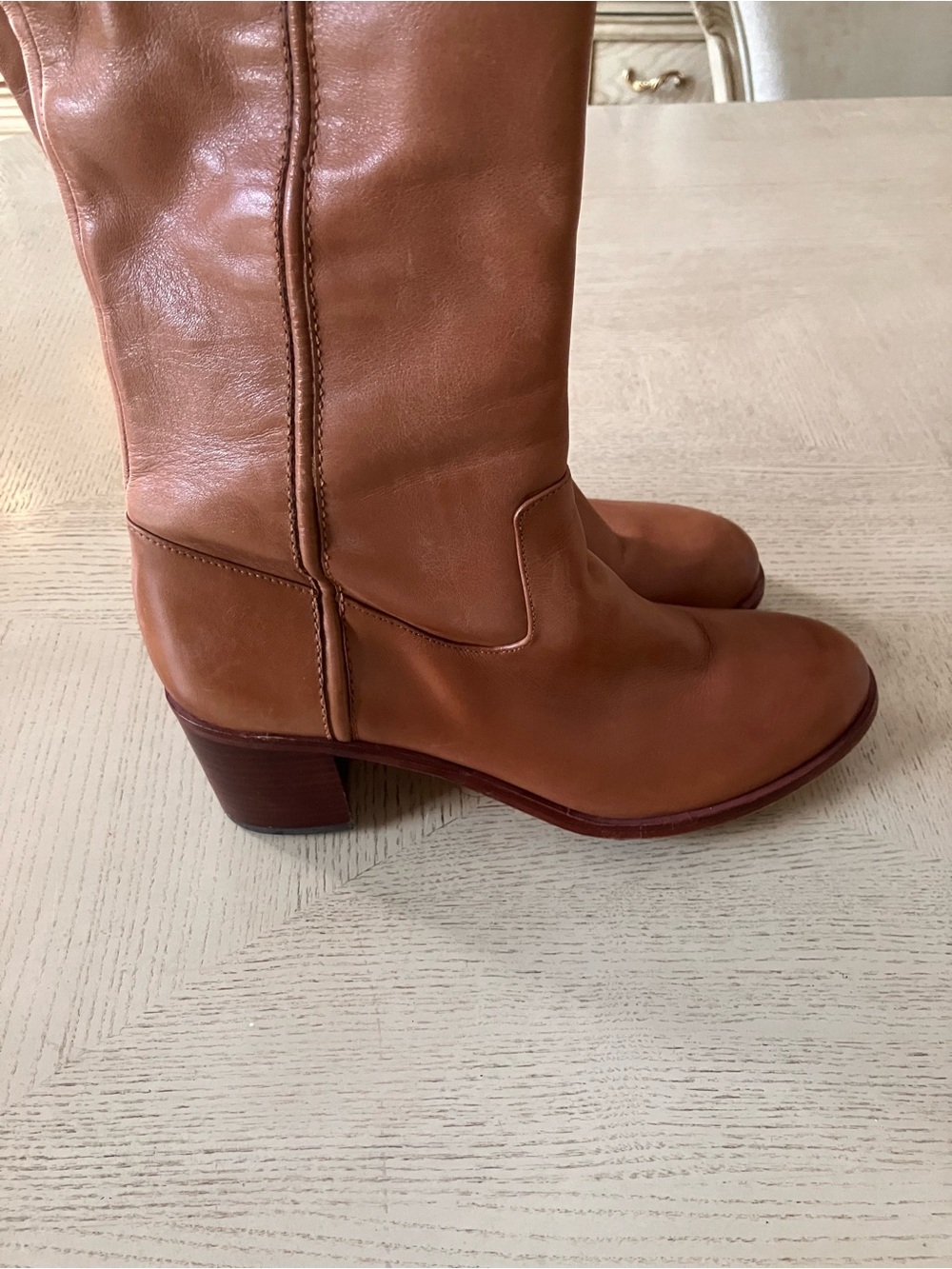 Sam Edelman JOPLIN Over-the-Knee Leather Riding Boots in Cognac Size 9.5M - Picture 6 of 12